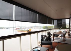 curtains in a glazed balcony
